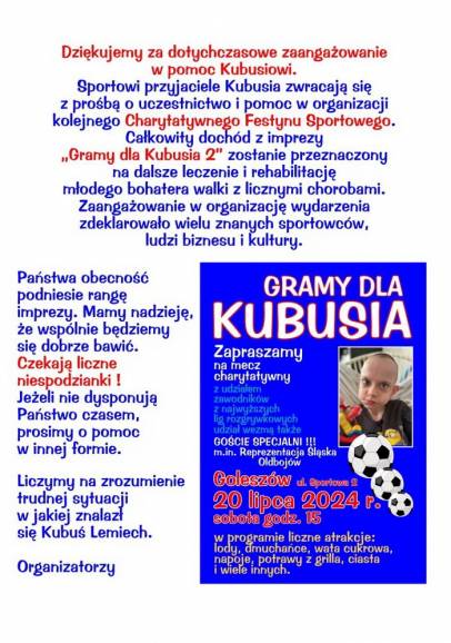 Charytatywny Festyn Sportowy "Gramy dla Kubusia 2"